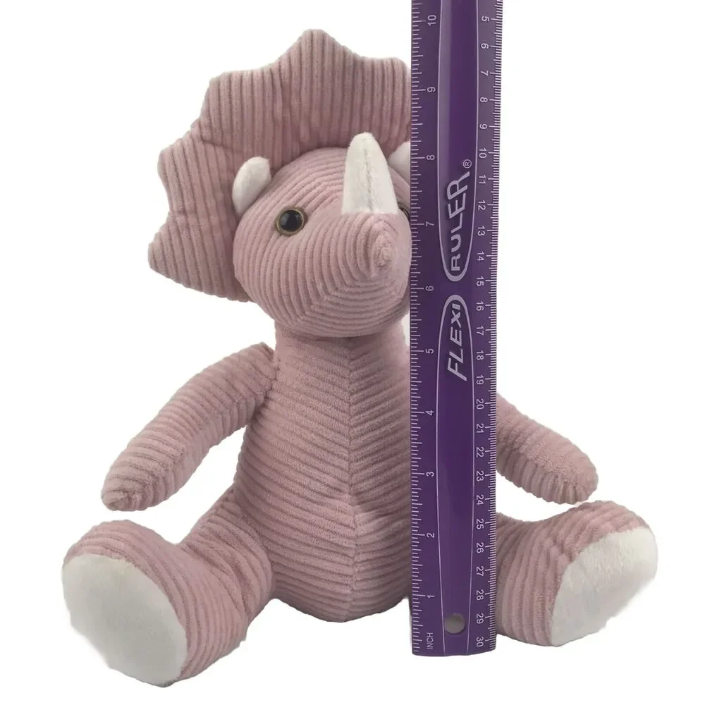 Naturally Kids Dinosaur Plush Pink Triceratops Ribbed Corduroy 10